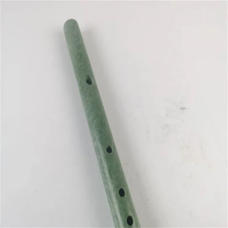 Natural Green Jade Carving Flute Jade Carved Musical Instrument Playing Ornaments Handmade Craft Gift