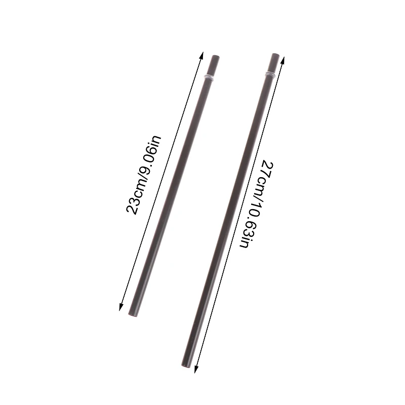 12Pcs 23/27CM Long Hard Plastic Straws With 1 Straw Brush Reusable Black Straws Tumbler Replacement Straws Cup Accessories