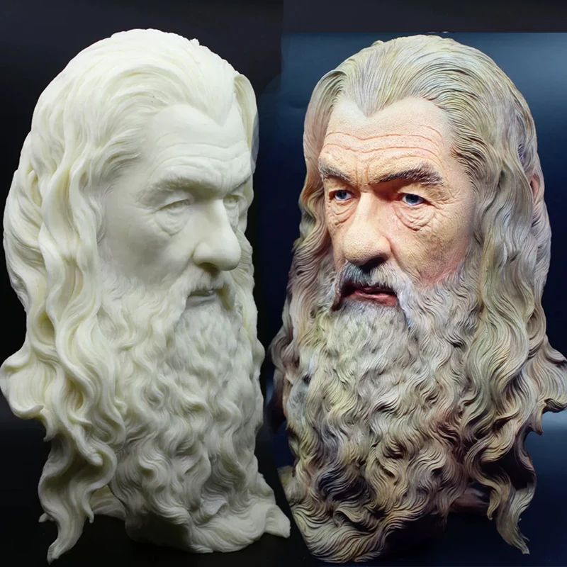 

30CM Gandalf Bust Resin Statue Lord of Figure Statue Decoration Model Toy Resin Sculptures Desktop Ornament Home Decor