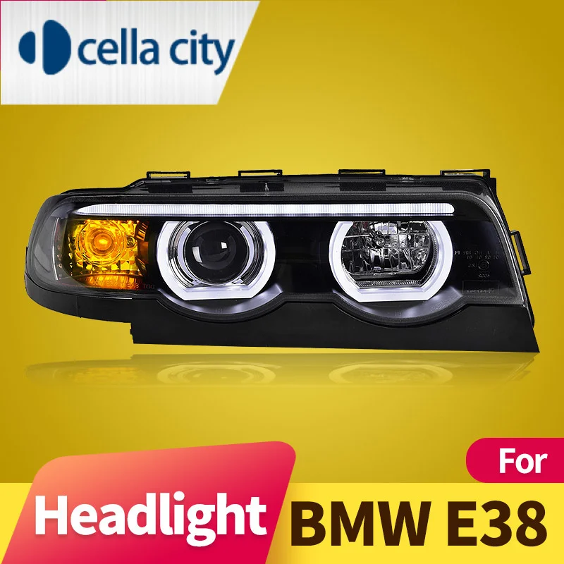 

Headlight Assembly for BMW 7-series E38 1998-2002 LED Width Light Lens Low Beam Halogen High Beam