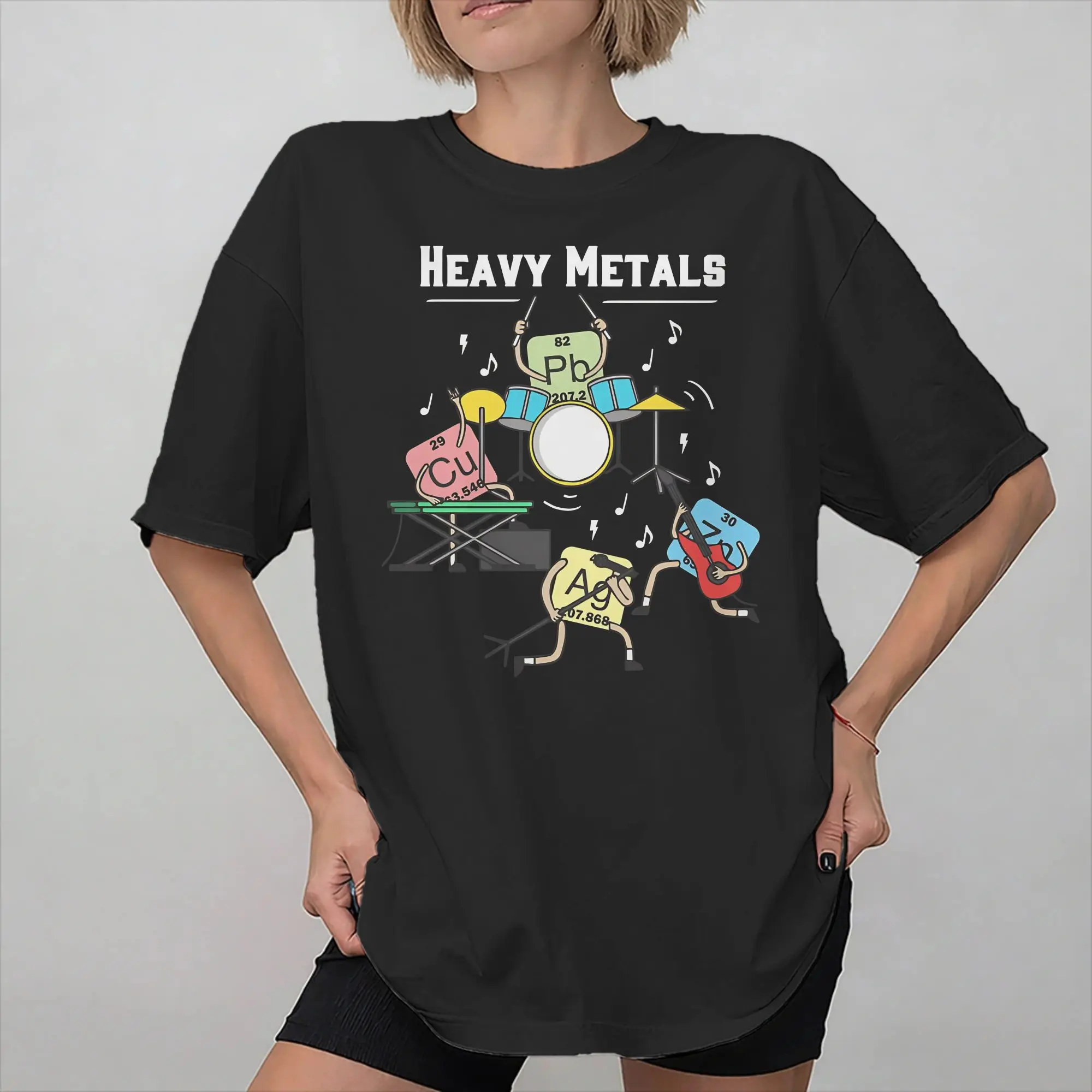 Mens Womens Heavy Metals Band Chemists Periodic Tab Shirt Pure Cotton Graphic Printed Tee Shirts  Clothing Outfits