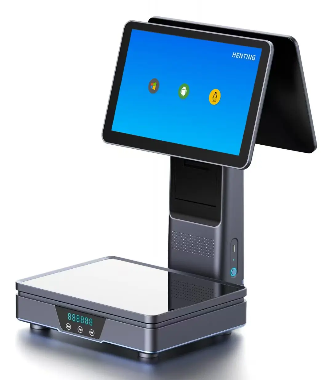 

Product Image Recognition AI Electronic Scale, Integrated Printer, Dual Screen Windows/android Scale