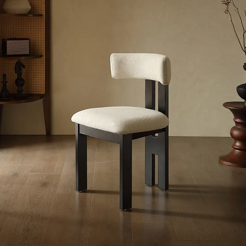 

French style, medieval style, solid wood dining chairs, household dining tables and chairs, Nordic retro