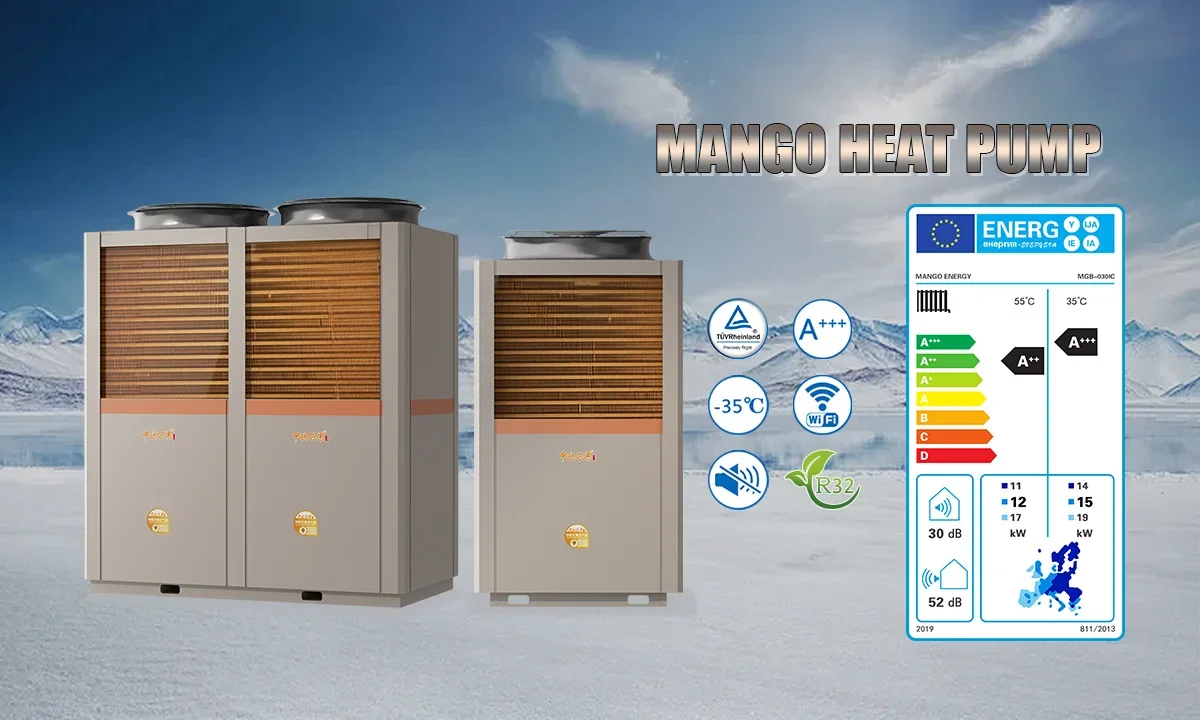 R410A / R32  DC inverter Heat Pump Low Temperature heat water heater SCOP 4.88 A+++ Class with smart Controller