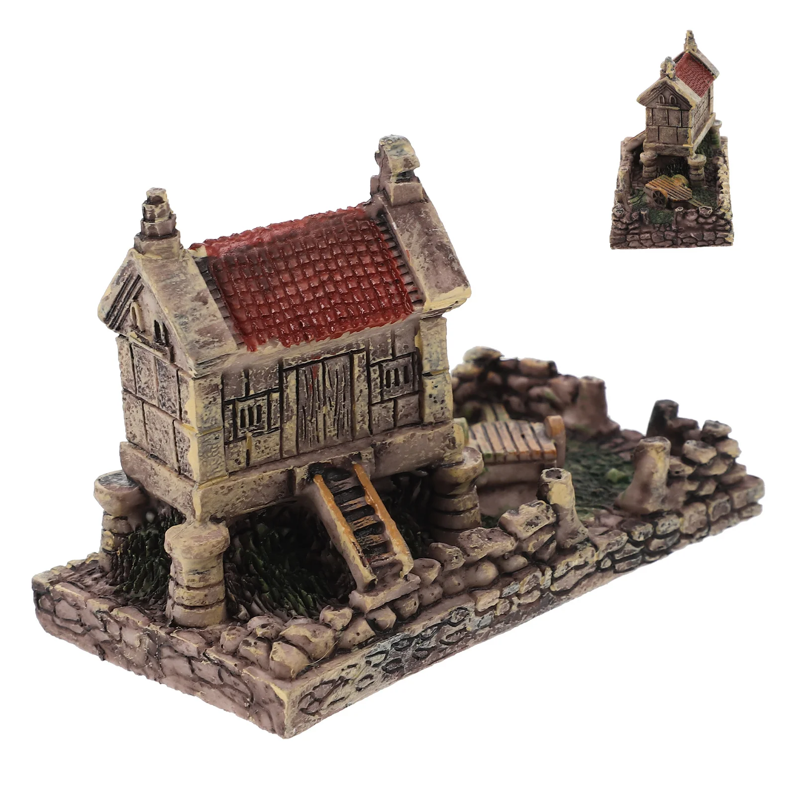 زخرفة منزلية صغيرة من الراتنج لتخطيط الحدائق المصغرة، زينة كوخ جميلة للمناظر الطبيعية، مستلزمات منزلية موثوقة للحرف اليدوية