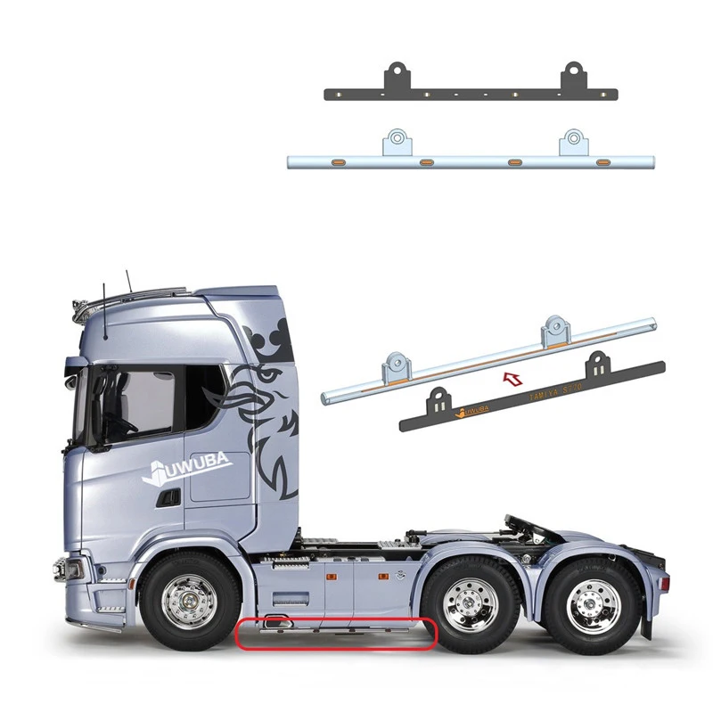 LEDサイドスカートライトバー,ラジコンカー用ライトバー,タミヤ,トラック,ティッパー,scania 770s,6x4,56368モデル,1ペア