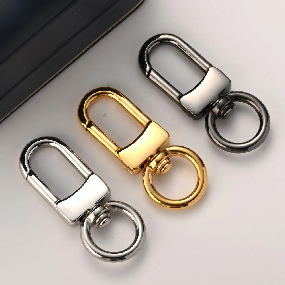 1 Stück Karabinerhaken Taschenverschluss Edelstahl Karabiner Metall-Schlüsselanhänger Drehbar für DIY Schlüsselring Taschenzubehör – Detail 3