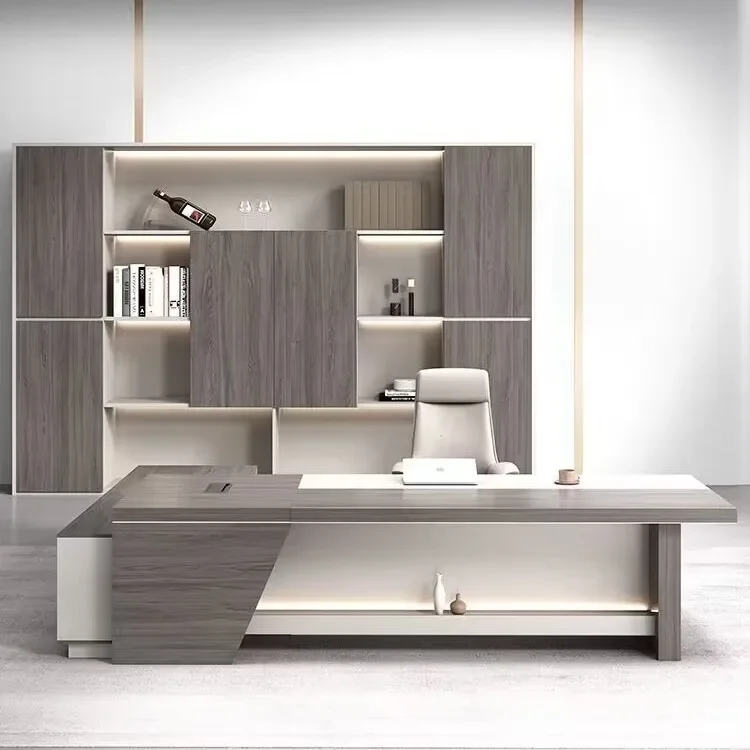 

Desk Simple Modern Office Furniture Table and Chair Combination Manager President Single Desk