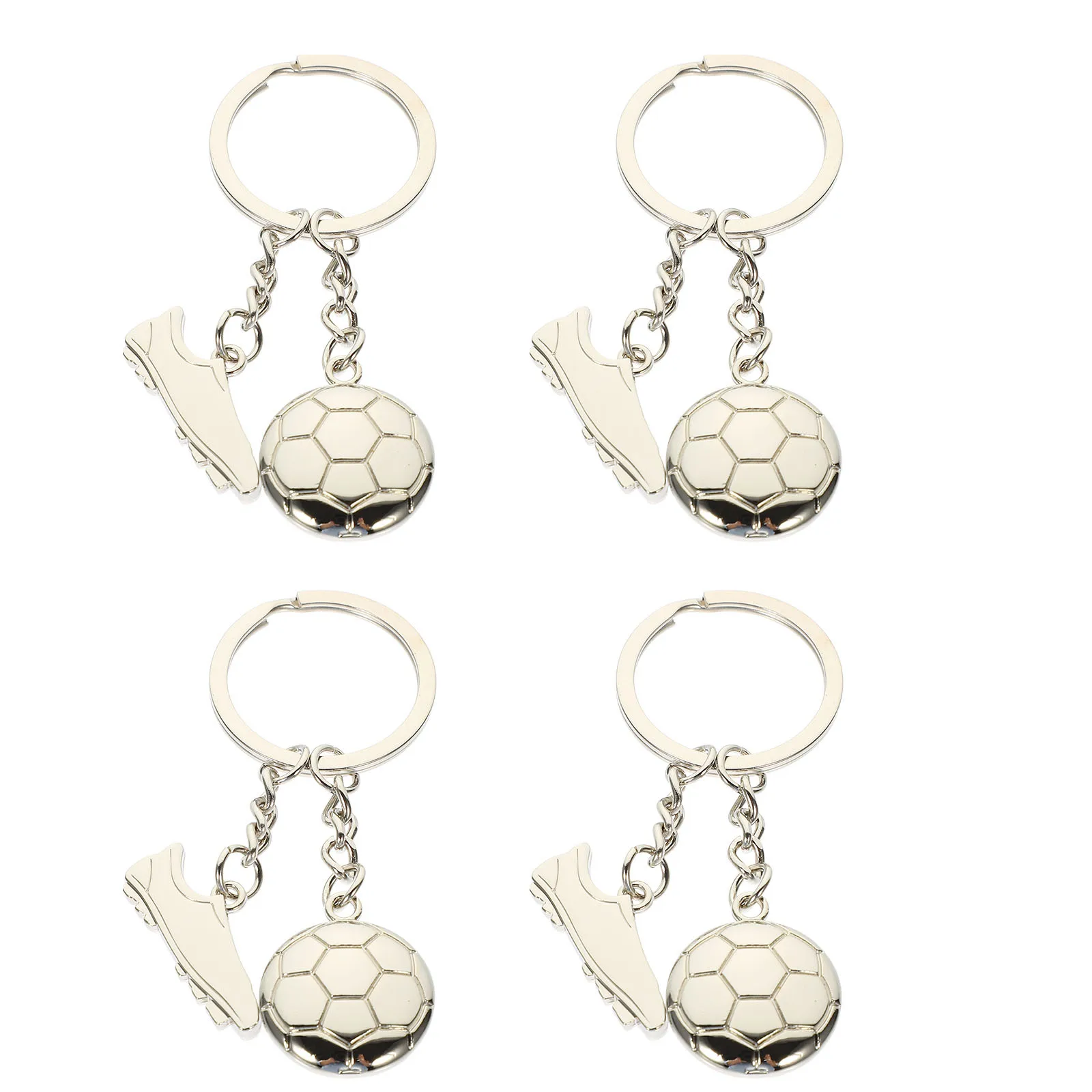 4 stuks voetbal sneakers sleutelhanger zinklegering sport thema sleutelhanger voor jongens meisjes voetbal geschenken rugzak auto hangende decoratie