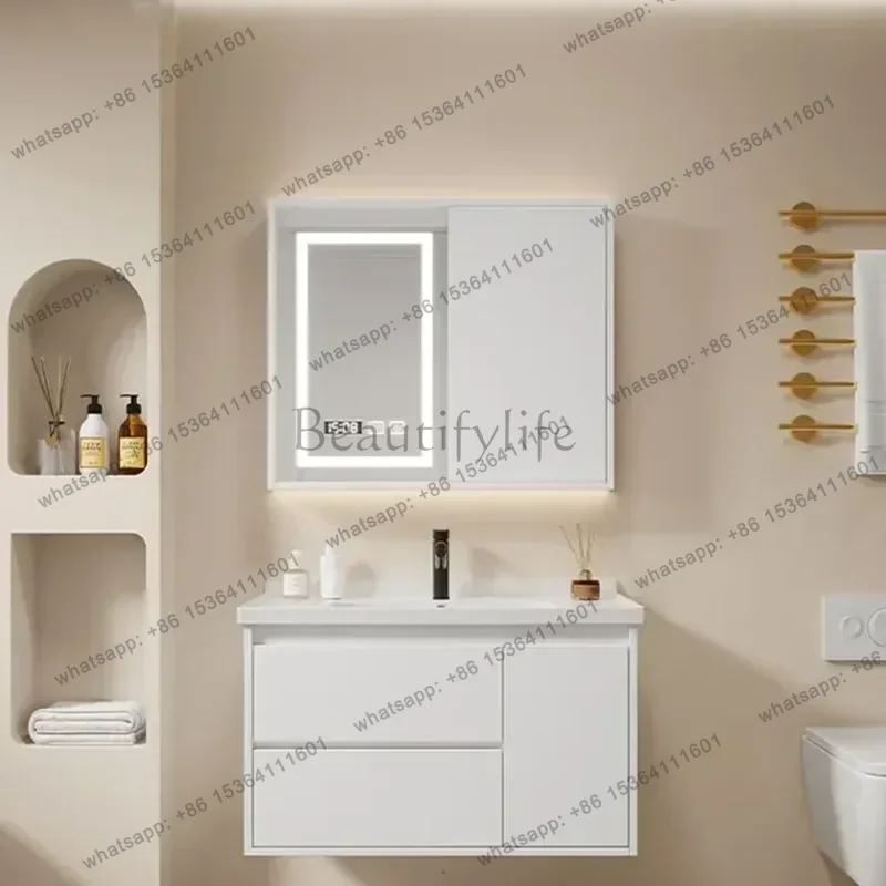 YJ Wine Wall Bathroom Cabinet Luxury Locker Modern Space Saving Cabinet Washbasin Faucet Trendy Mobiletto Bagno Unique Furniture