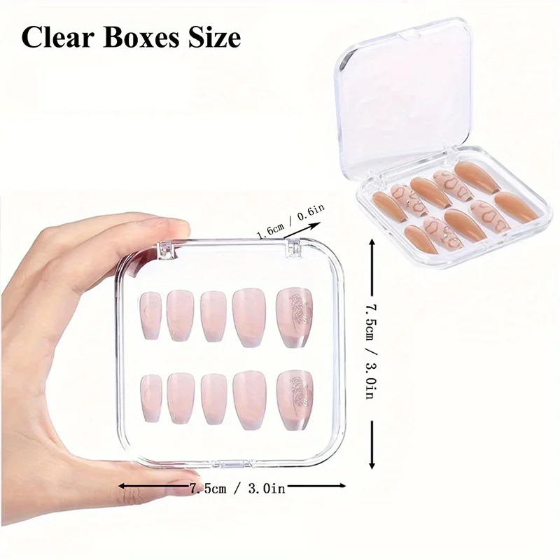 Clear Nail Boxes: Transparent Nail Storage, Small Nail Wearing Boxes, Tool & Accessories for Nail Care view 2