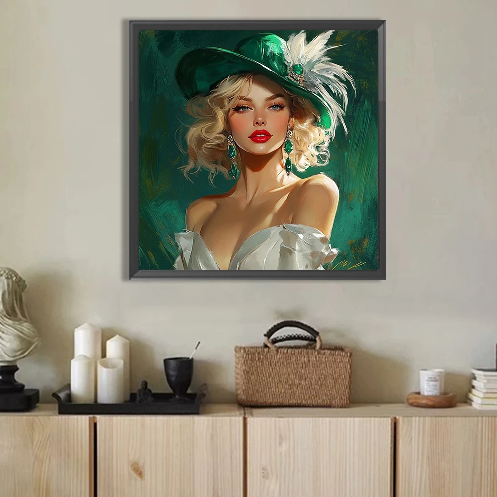 

Girl 5D DIY Full Drill Round Diamond Painting Kit for Home Wall Room Decor