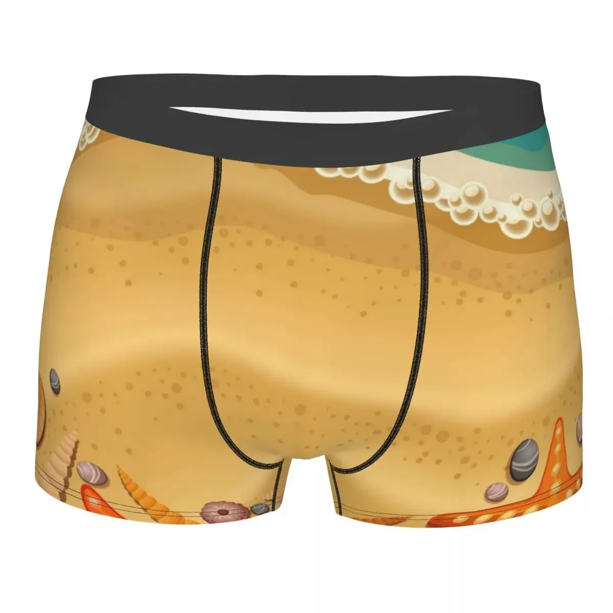 Male Panties Men's Underwear Boxer Cartoon Shells On The Beach Underpants Comfortable Shorts