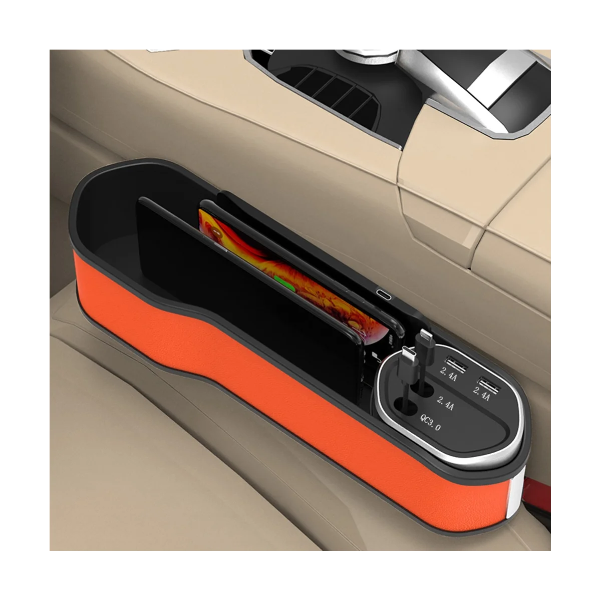 Wireless Charger Not Included Car Crevice Organizer Car Multifunction Charger Car Charger Car InteriorA