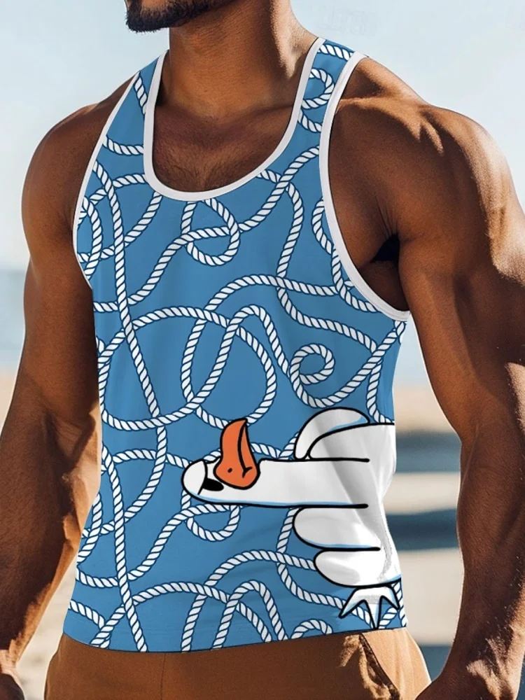 

2025 New Summer Casual Men's Tank Top Outdoor Street Running Men's Sports Sleeveless T-shirt Seaside Surfing Men's Beach Top