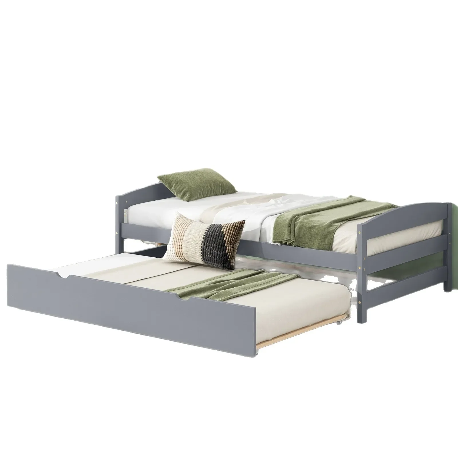 

Grey, stretchable, double bed, modern, bed frame, bedroom, living room, solid wood