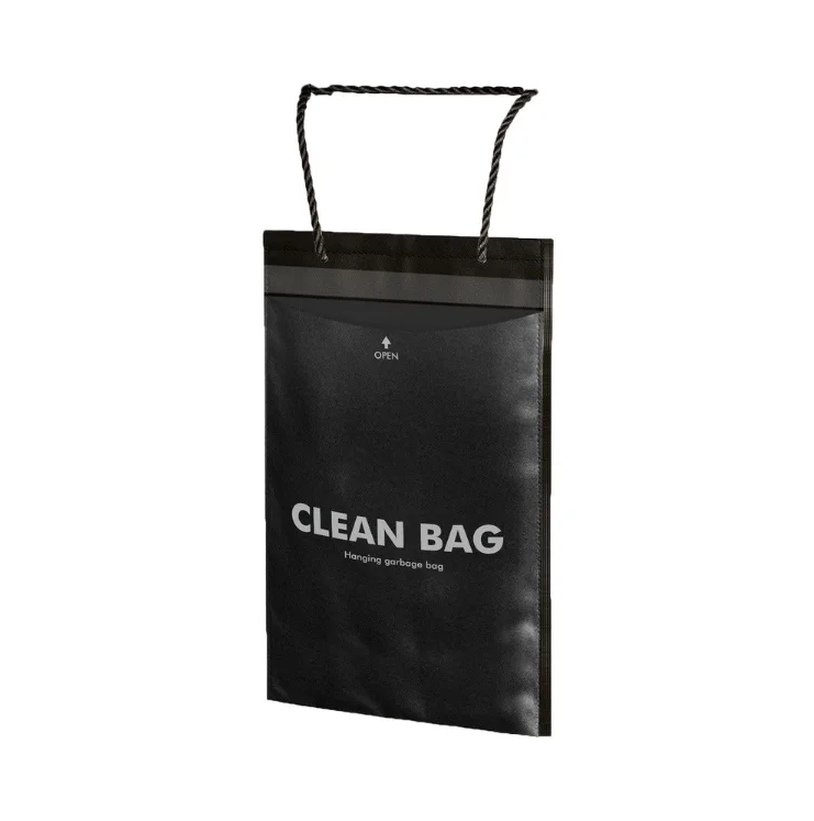 Thickened Hanging Car Trash Bag Waterproof Leakproof Storage Organizer For Car Interior Garbage Bin Black Yellow White