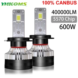 YHKOMS 600W 400000LM H7 LED H4 Canbus H1 H8 H9 H11 HB3 HB4 Car Headlight Bulbs 9005 9006 Auto Fog Light 6000K 12V No Error