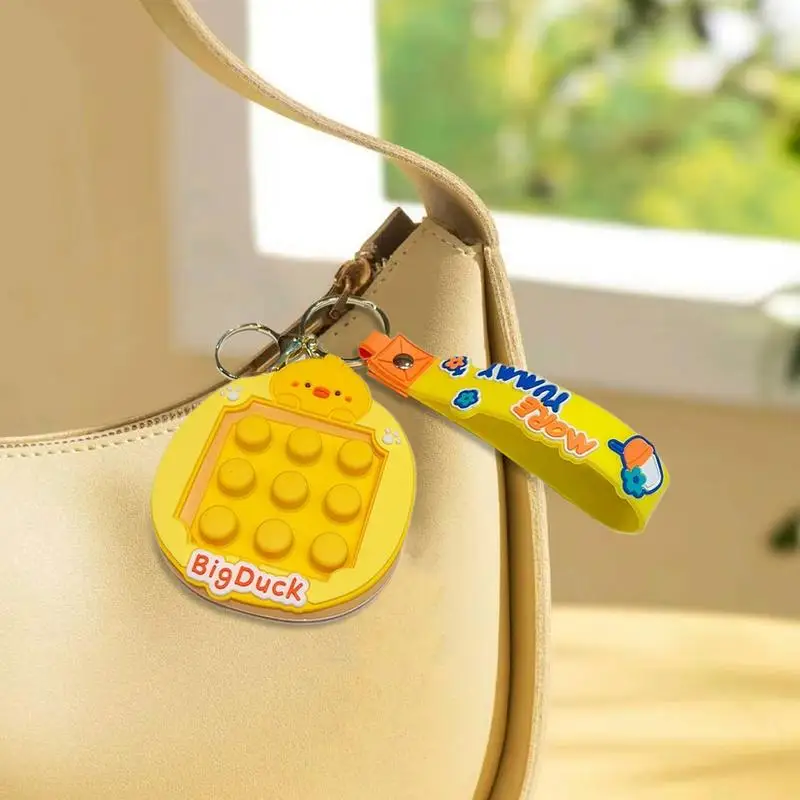 Key Chain Pendant Cartoon Duck Pinch Toys Key Ring Pinch Toy Stress Relief Keyring Charm Keychains Pendant For Bag Backpack Key