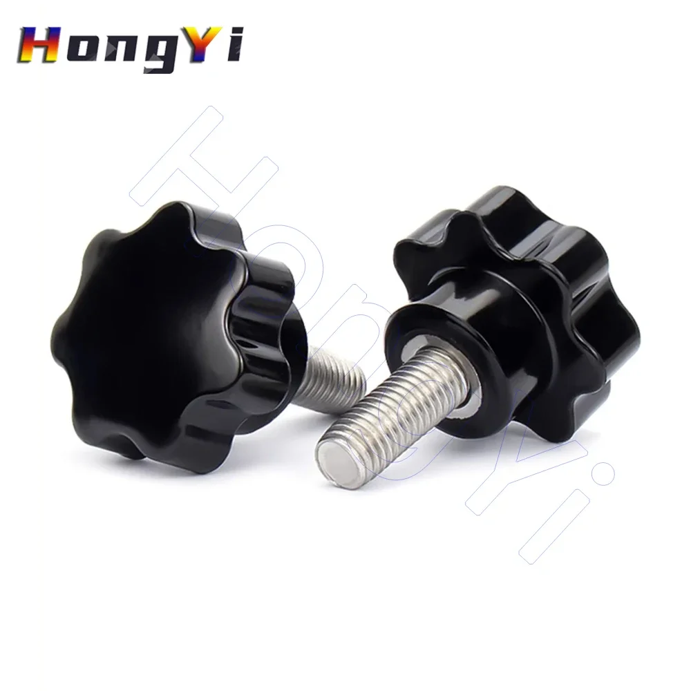 M4 M5 M6 M8 M10 M12 Hand Knob Screw 304 Stainless Tightening Screw D48 D38 D32 D25 Bakelite Star Shape Head Bolt Thread Clamping