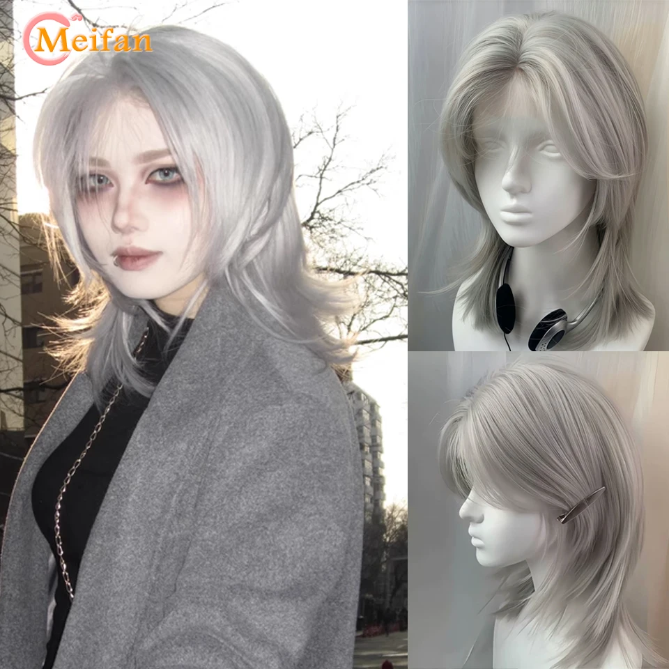 

Short Layered Wigs with Middle Part Bangs Synthetic Straight Brown Blonde Hair Wig for Women Natural Daily Cosplay Wigs