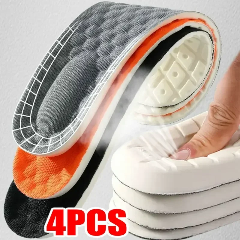 กีฬารองเท้า Insoles Super Soft Running Insole สําหรับฟุต Shock Absorption ตะกร้ารองเท้า Arch Support Orthopedic Inserts