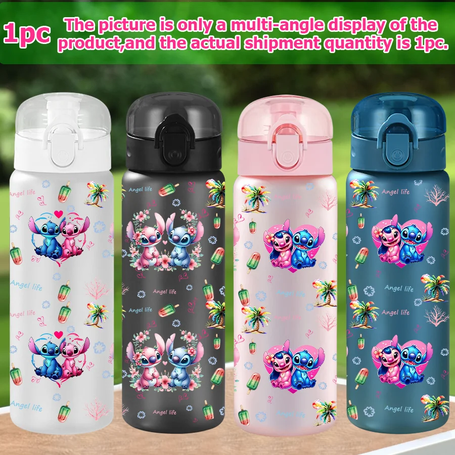 1 قطعة ديزني ستيتش الملاك المطبوعة 23-32 أوقية زجاجة ماء متعددة البلاستيك المحمولة كوب ماء رياضي هدية عيد ميلاد