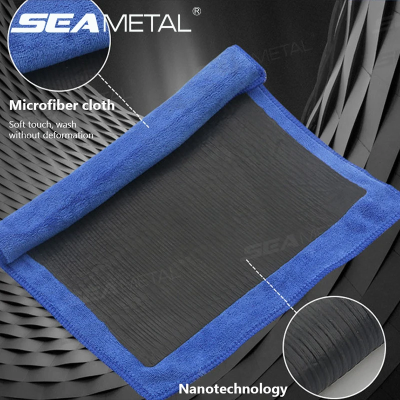 SEAMETAL 1/2pcs Car Cleaning Towel Magic Clay Cloth for Car Detailing with Blue Clay Bar Towel Washing Tool Car Accessories