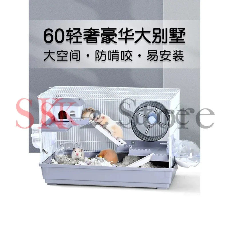 Luxury Hamster Cage Villa Large Room Enclosure for Syrian Dwarf Golden Bear Rodents Pet Habitat with Big Size
