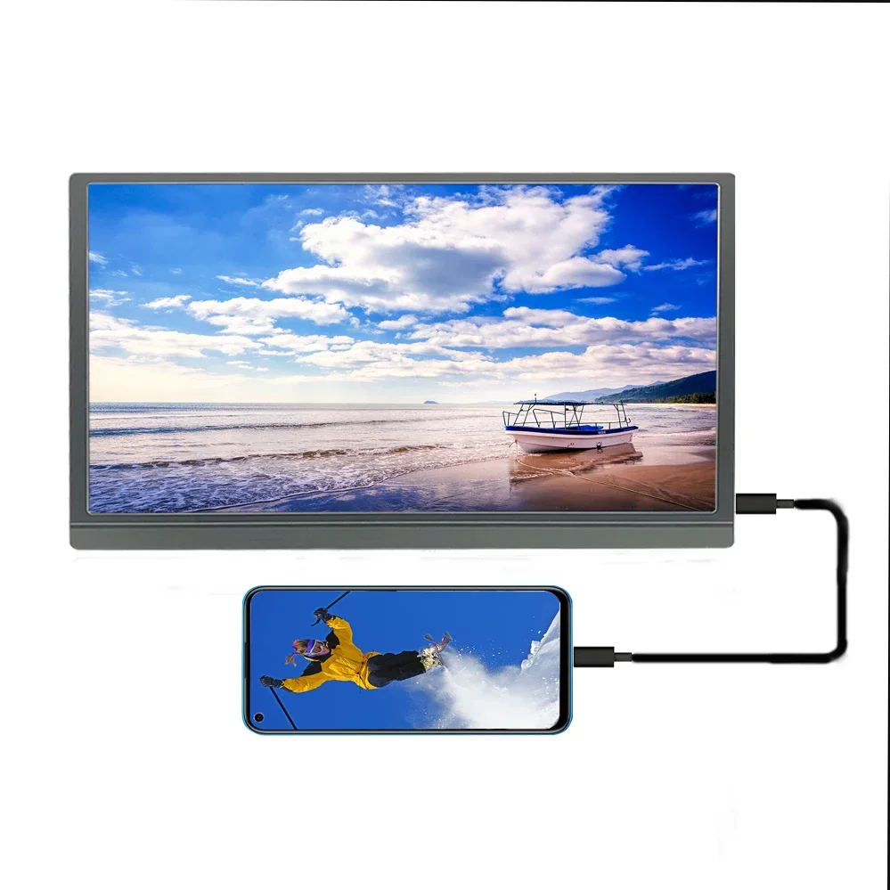 Portable Laptop Monitor 15.6 Inch 1080P IPS Eye Care Screen with Stand 180° Adjustable External Monitor for Laptop Phone Mac