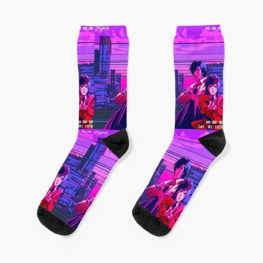 City Hunter-calcetines de compresión para hombre y mujer, medias de golf con diseño de los personajes de Tokio, camisa de manga corta y pantalón