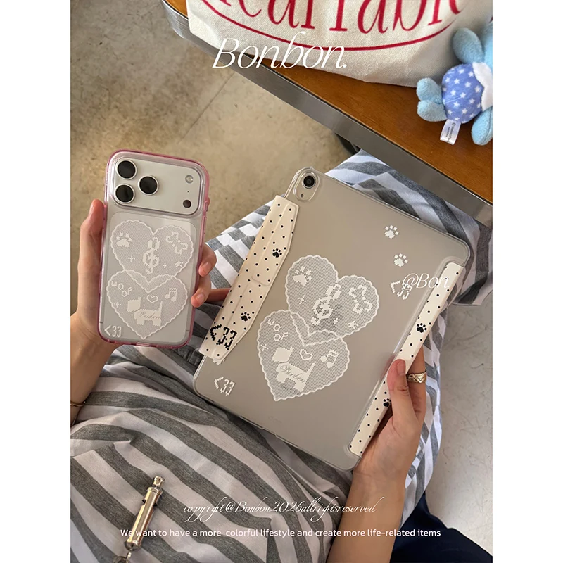 Korean Pixel Puppy Cartoon Cute Tablet Cover For iPad Pro 13 11th M5 M4 12.9 A16 8 7 9th 10th Air 11 M2 M3 Magnetic Buckle Case