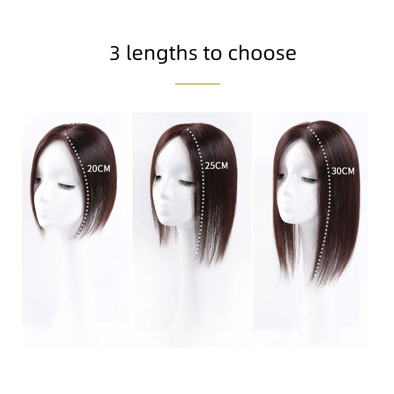 Human Hair Topper For Women Clip In Hairpieces Hand Made Women's Wig Breathable Hair Bangs Replacement Straight Hair Toupee