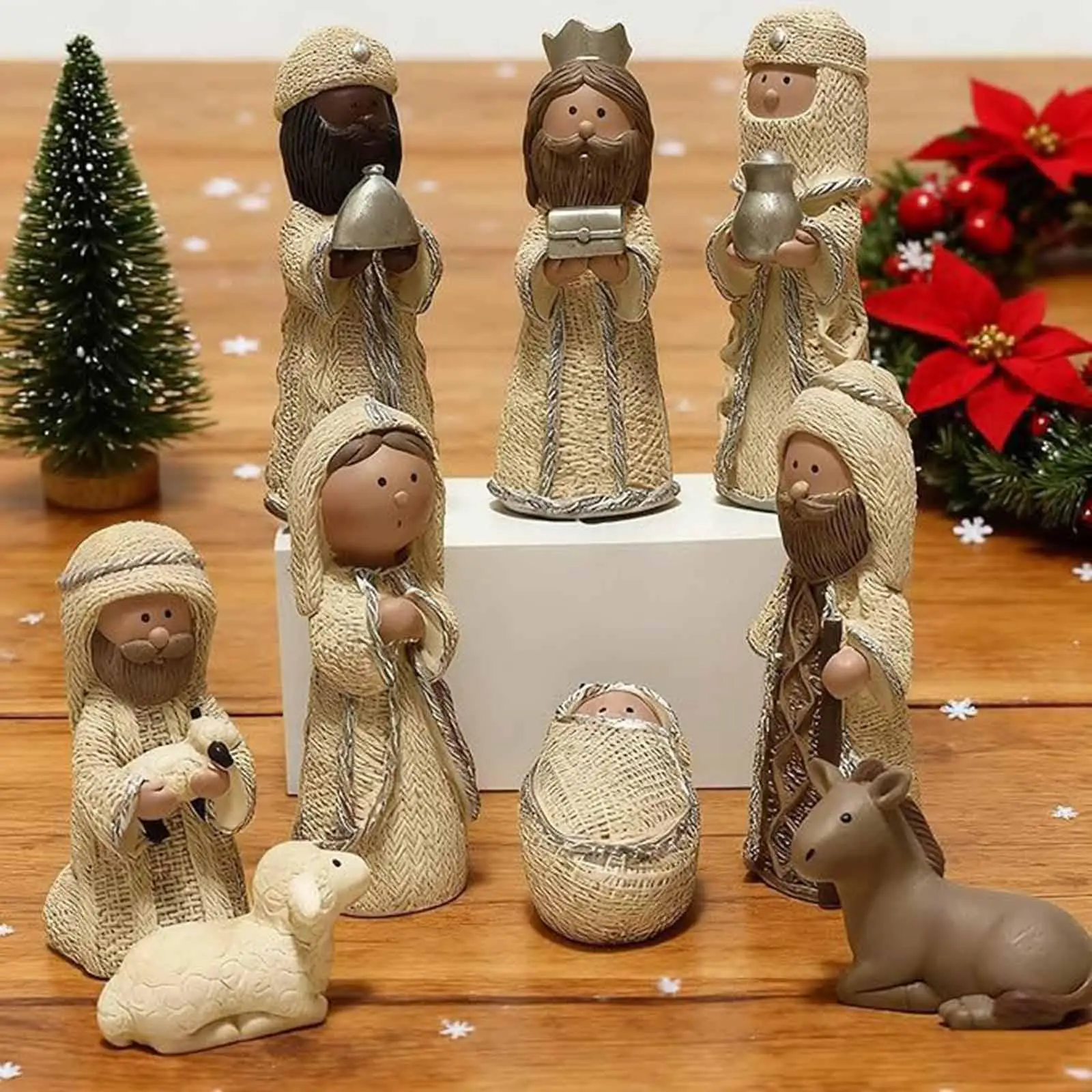 Mini Christmas Nativity Scene Set Small Nativity Scene Set Holy Family Statue for Xmas