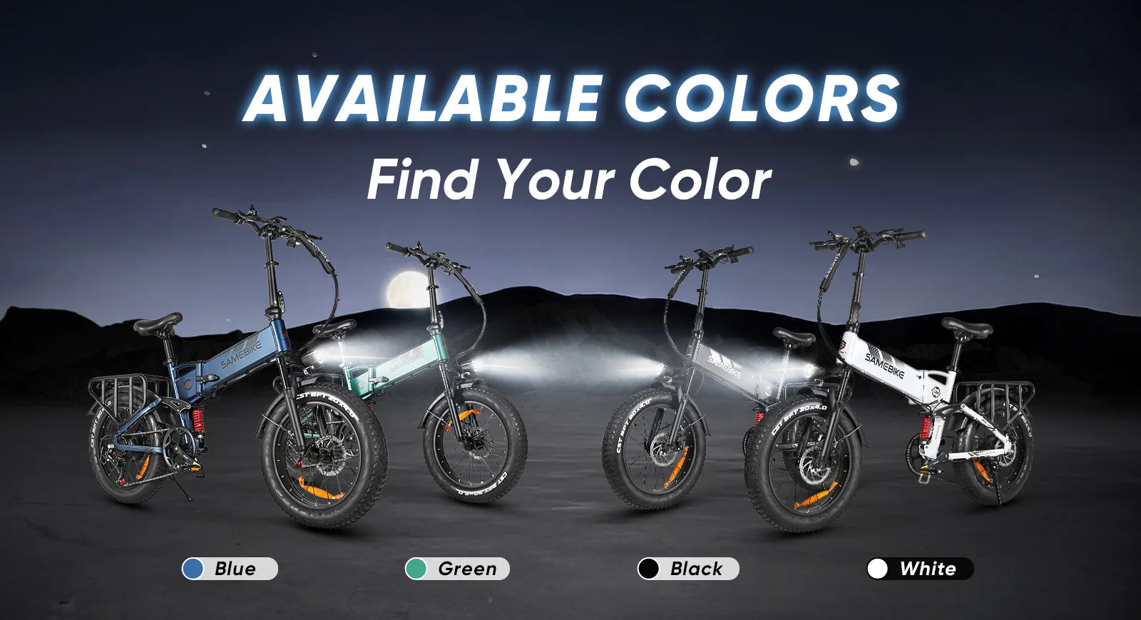 Samebike RS-A02 Pro Faltbares Elektrofahrrad für Erwachsene, 20x4,0 Zoll Fatbike Mountainbike mit 48V 15Ah Abnehmbarem Akku, 25 km/h und Reichweite bis 80–100km – Detail 3
