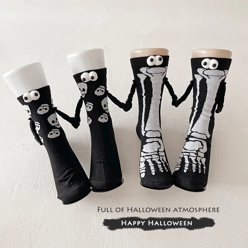 

Компрессионные носки для взрослых из хлопка, впитывающие пот, новые рисунки на Хэллоуин, отлично подходят для верховой езды и бега