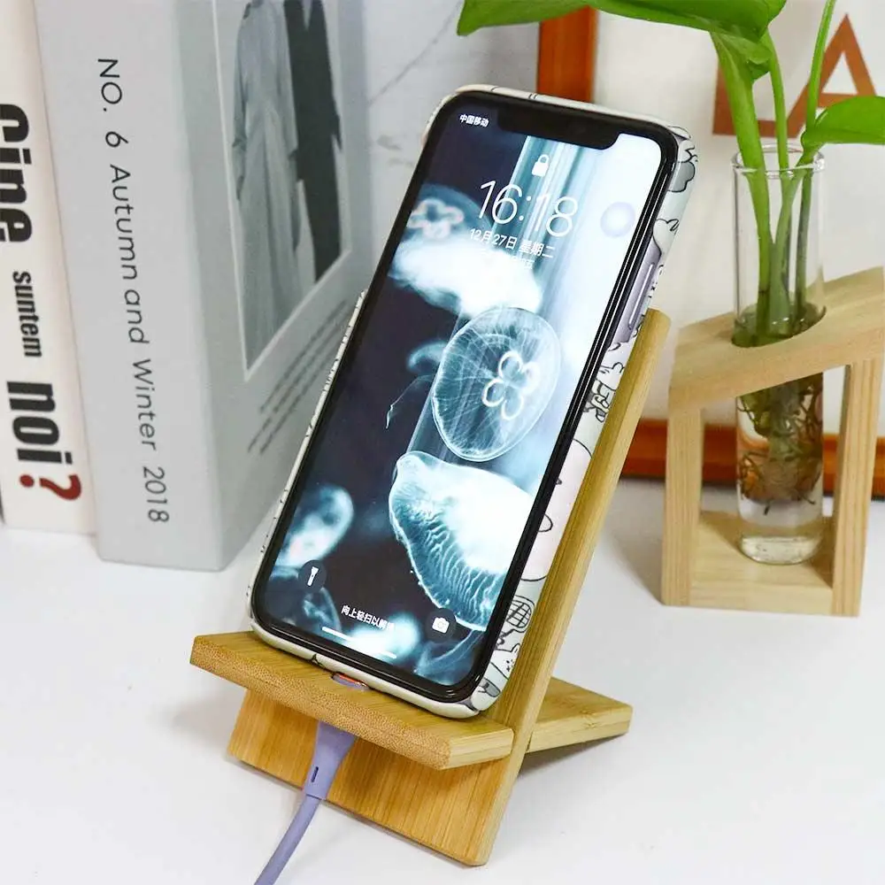 الهاتف الخليوي دائم دعامة حامل الهاتف الذكي حامل جوّال بلاستيكي حامل هاتف الهاتف المحمول الدائمة دعامة حامل شحن #2