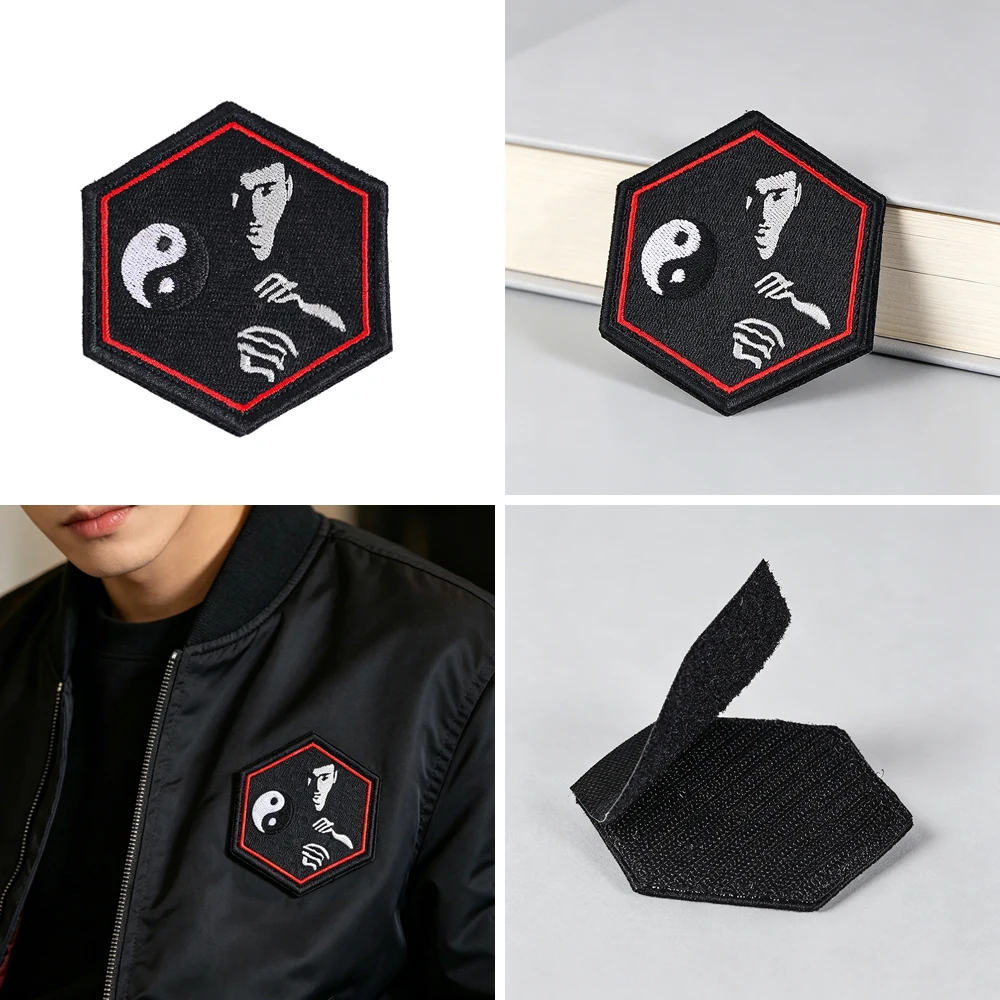Kampfkunst Yin-Yang-Symbol Bestickter Klett-Patch Orientalische Kultur Taktischer Stil Applikation für Rucksack Weste Hut – Detail 1