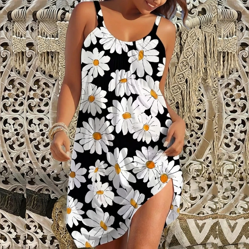 

Новинка 2026: Вирусный летний пляжный сарафан больших размеров с эффектом тай-дай, свободного кроя, на тонких бретельках, с красочным абстрактным принтом, струящийся, для женщин