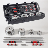 Custom Logo 50 Kg Lbs Cast Iron Free Weight Adjustable Dumbbell Set Electroplate Barbell and Dumbbell Sales for Weight Lifting