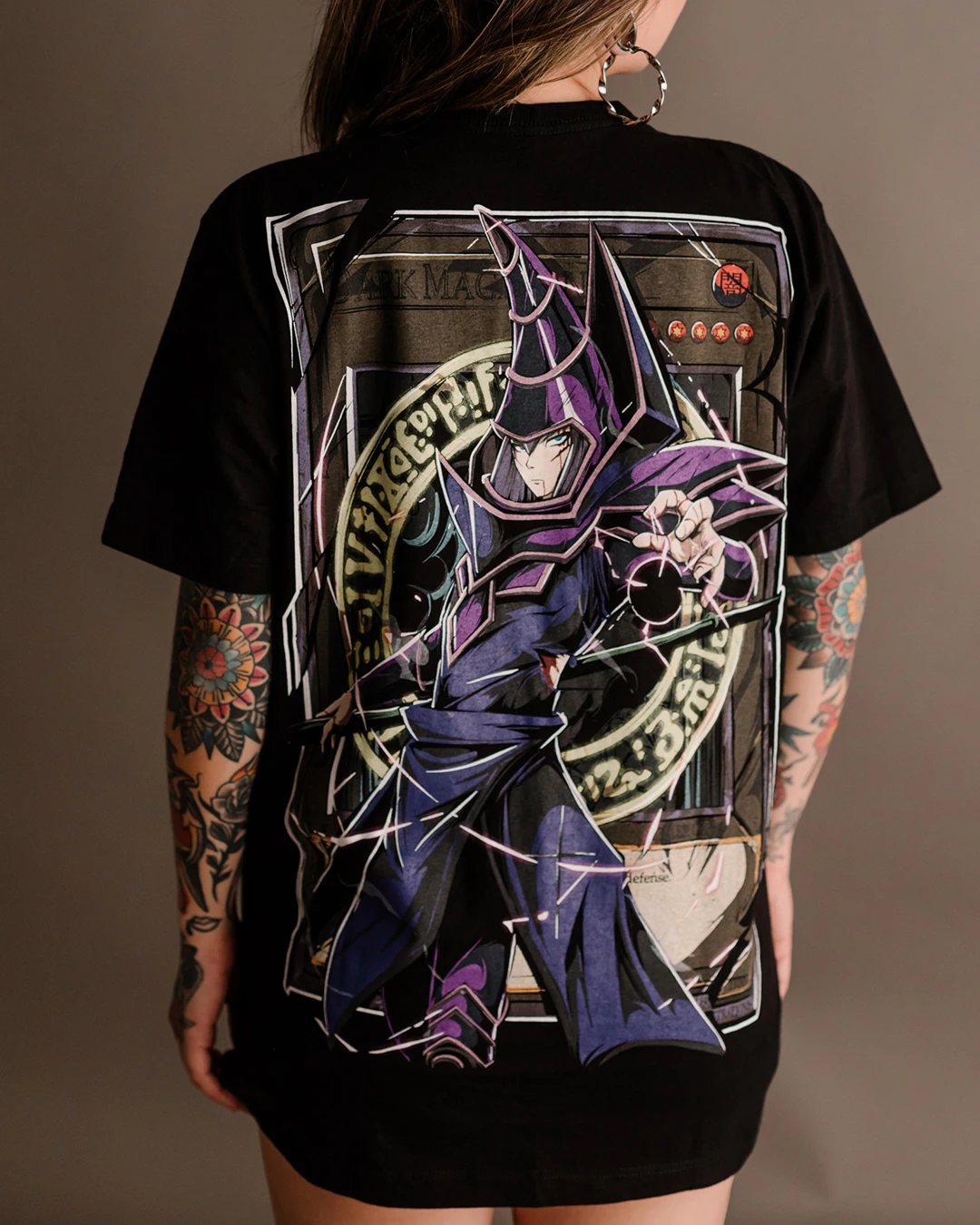 Vintage Oversized Dark Magician Print Graphic t shirts Streetwear Short Sleeve y2k Tops Yu-Gi-Oh Anime T Shirt Men Clothing