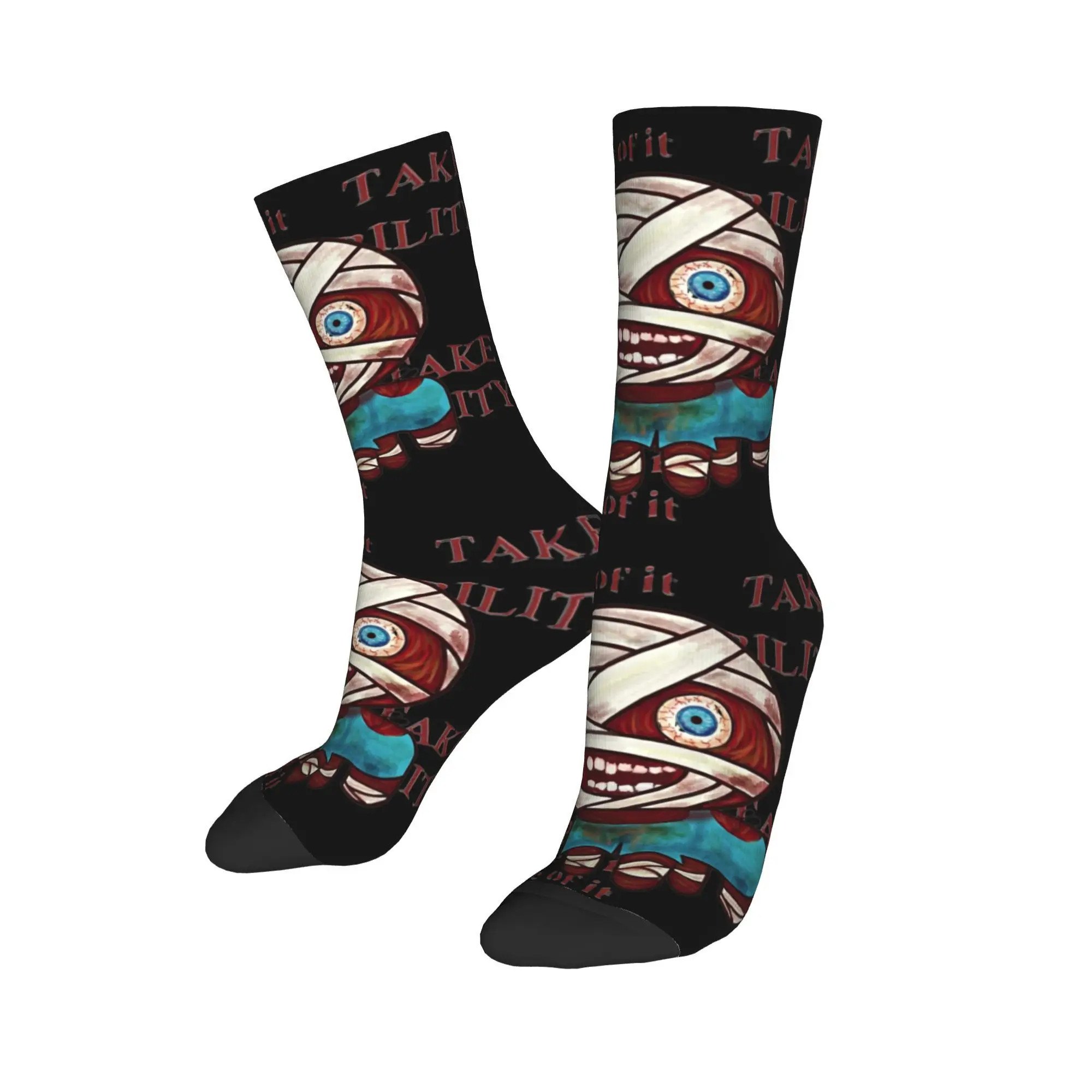 Captain Curly Tism Creature Mouthwashing Horror Games Printed Socks Outfits for Party Wear Flexible Print Socks