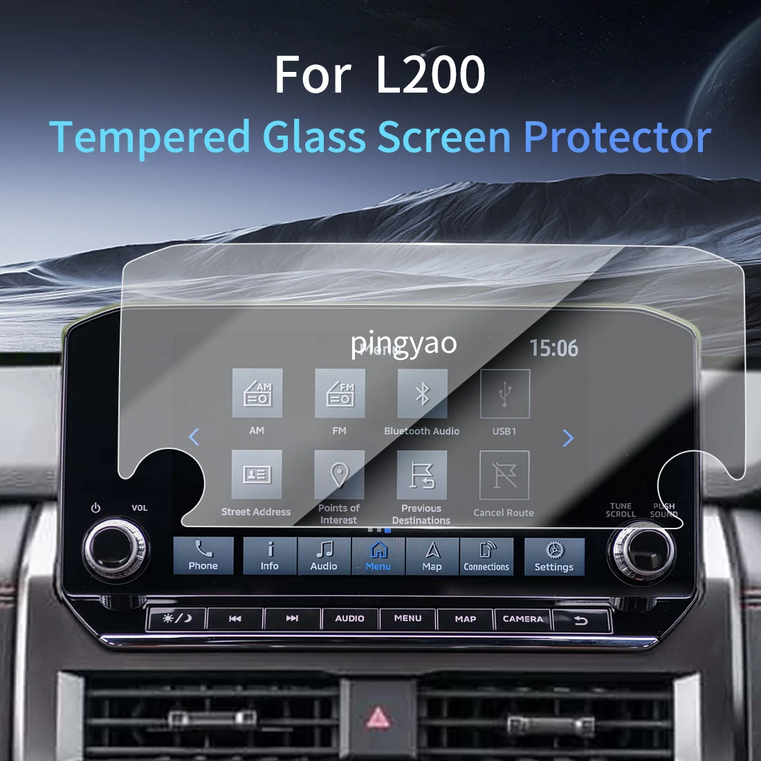 

Автомобильная наклейка, защитная пленка для экрана, навигационный дисплей, закаленное стекло, защитная пленка для автомобиля 24 Mitsubishi L200