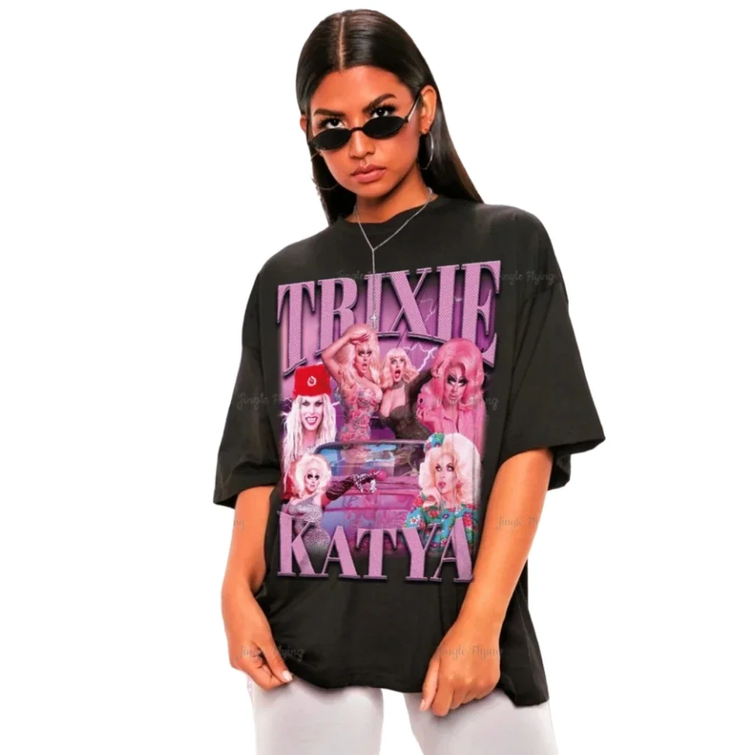 Ретро Топ Свитшот Teetrixie Katya Свитшот Trixie Mattel Свитшот Katya Zamolodchikova Tee
