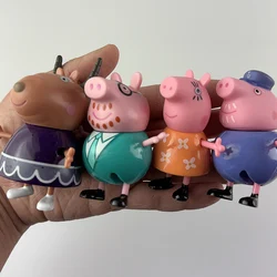 8cm Original Peppas Pig dolls Action Figure Family Toys Mom and Dad Anime Party Toys Children's Holiday Gift Birthday Gift
