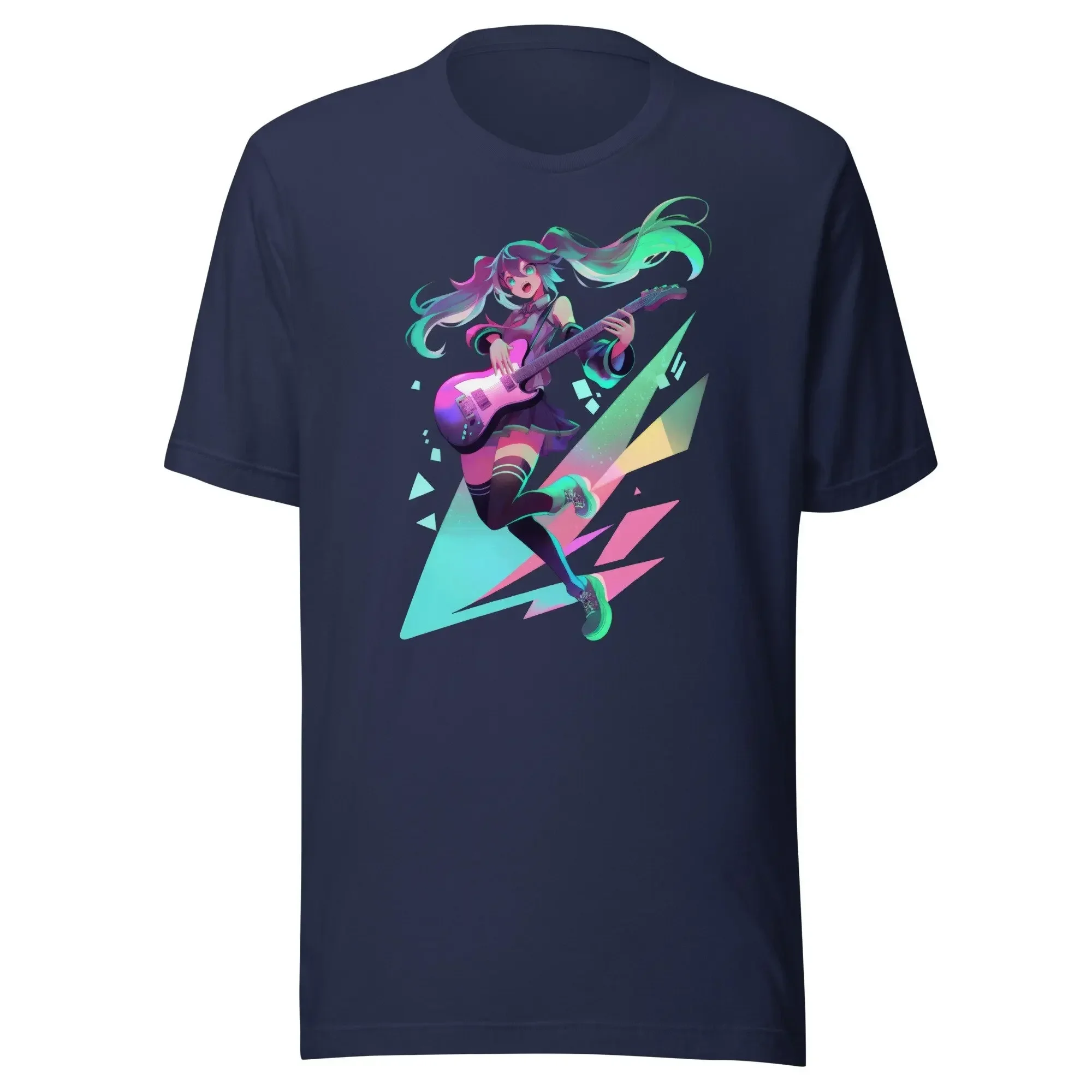 Anime Girl Guitar T Shirt Manga Player Music Lover