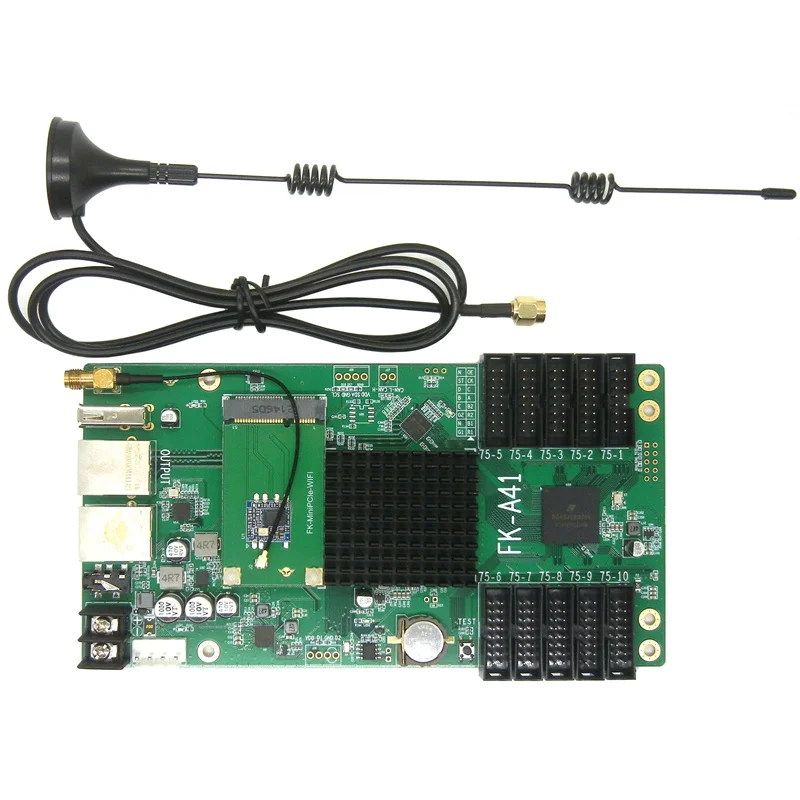 FK-A41 Wifi Full Color Video LED scheda di controllo rete e USB asincrono 10 * HUB75 P2,P2.5,P3,P4,P5,P10,P6,P8 Controller