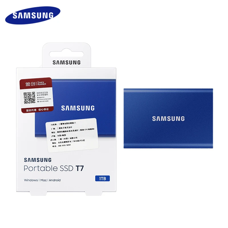 Imagem -06 - Samsung-disco Rígido Externo Ssd Portátil Solid State Drive Original kr Nvme Ssd t7 Alta Velocidade 1050 mb s 500gb 1tb 2tb