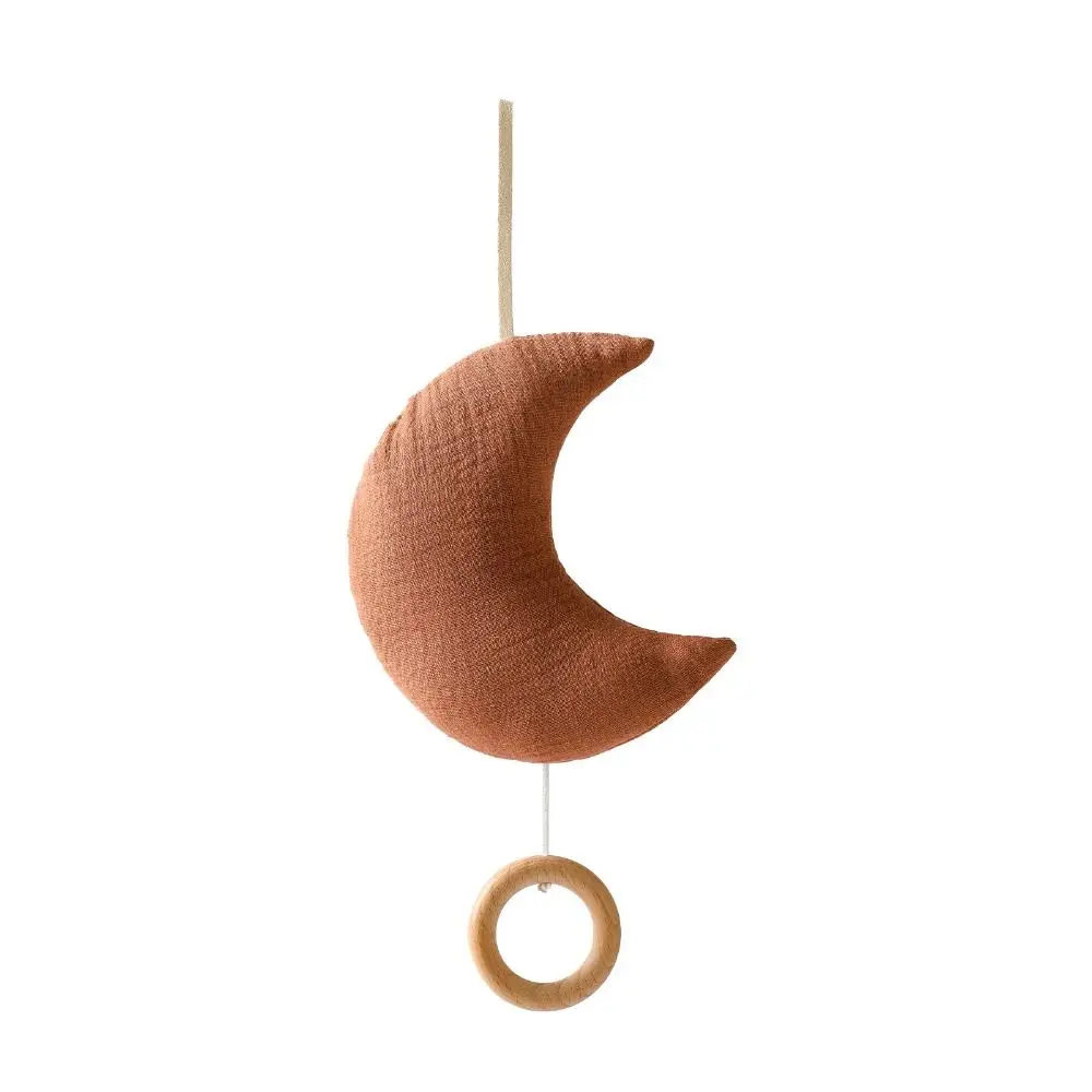 Luna Lettino per bambini Campana Sonaglio Giocattolo Senza batteria Tirare la corda in cotone Giocattolo comfort per bambini Giocattolo musicale decorativo con coulisse appesa