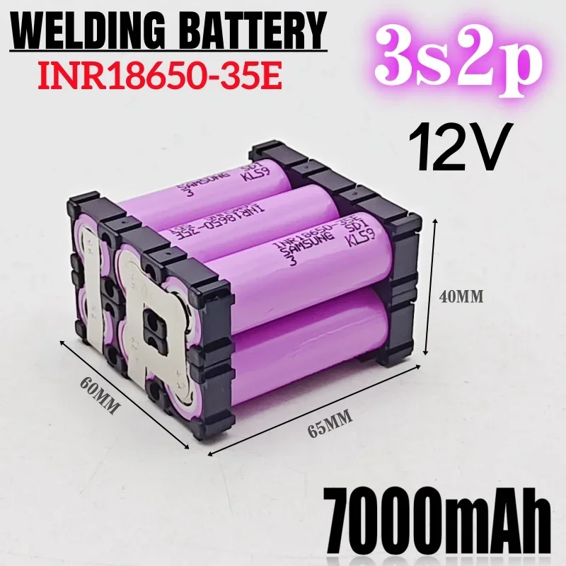 Air transport 3S2P 4S2P 5S1P 6S2P 18650 35E battery pack custom 18650 battery welding 7000mah battery pack 7.4V to 25.2v